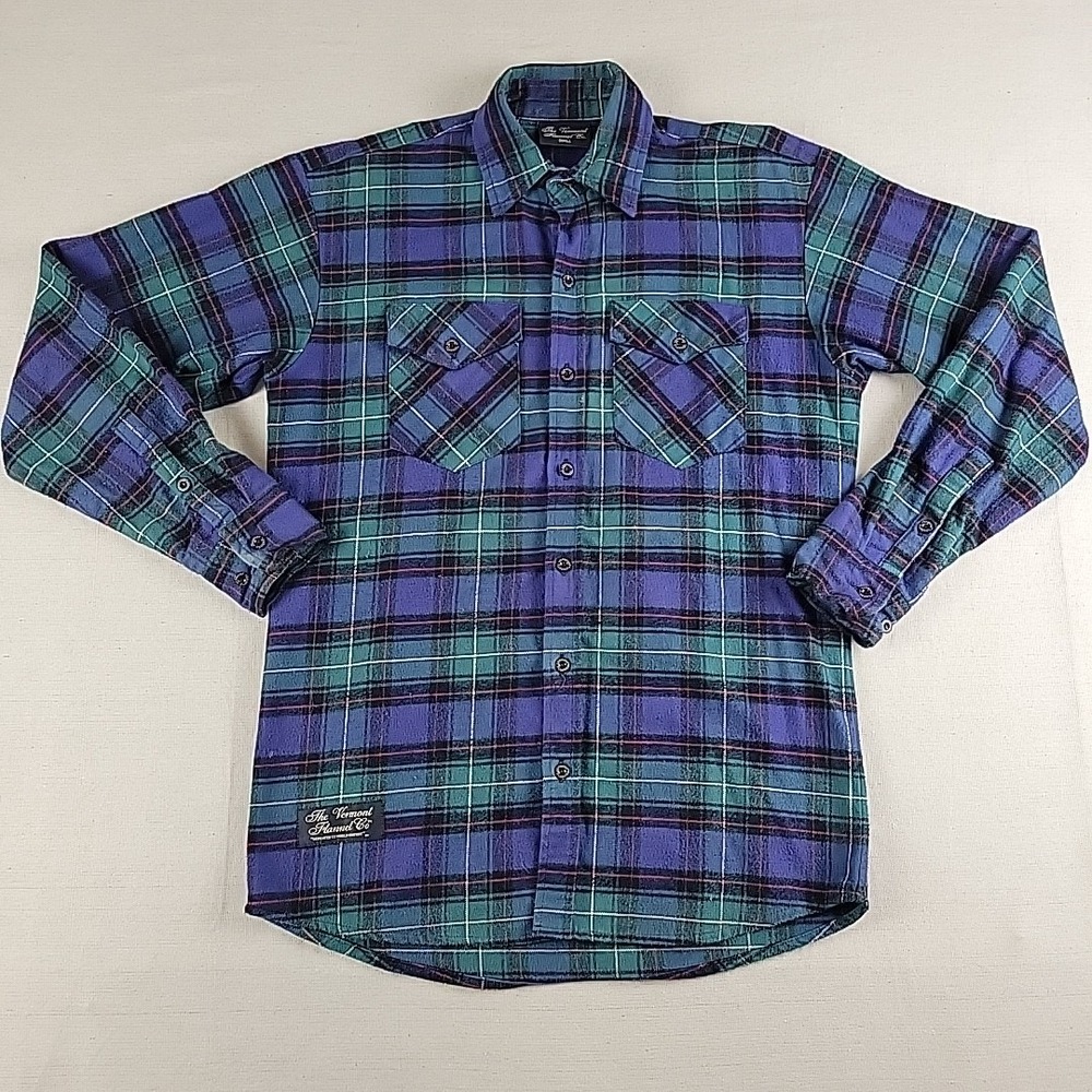 Vintage Vermont Flannel Co Plaid Shirt Small USA Made 90s Cotton